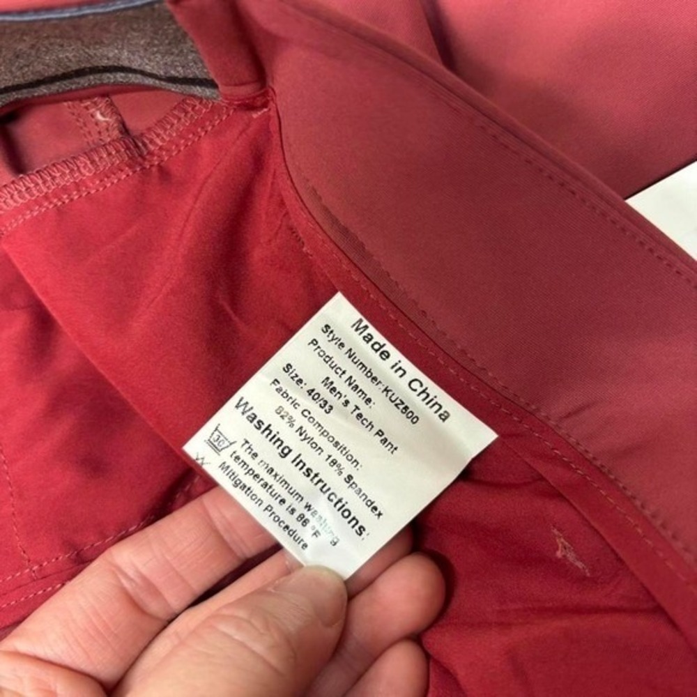 Boston Scott Polo Golf Pants Mens 40/33 Burgundy Preppy Office Resortwear Chino - Picture 6 of 6